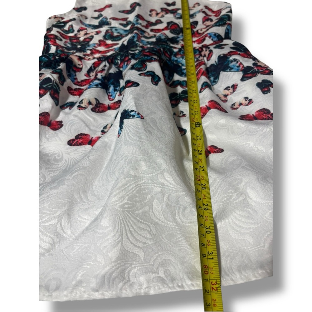 Just Cavalli NWT White with Blue/Red Butterfly Print Sleeveless Mini Dress - Picture 11 of 16
